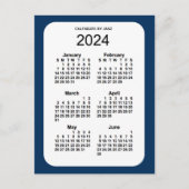 2024 Politiedoos blauw 6 maanden Mini Kalender doo Briefkaart (Voorkant)