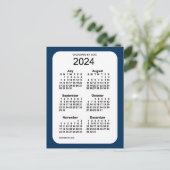 2024 Politiedoos blauw 6 maanden Mini Kalender doo Briefkaart (Staand voorkant)