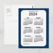 2024 Politiedoos blauw 6 maanden Mini Kalender doo Briefkaart (Voorkant / Achterkant)