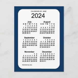 2024 Politiedoos blauw 6 maanden Mini Kalender doo Briefkaart