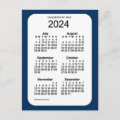 2024 Politiedoos blauw 6 maanden Mini Kalender doo Briefkaart (Voorkant)