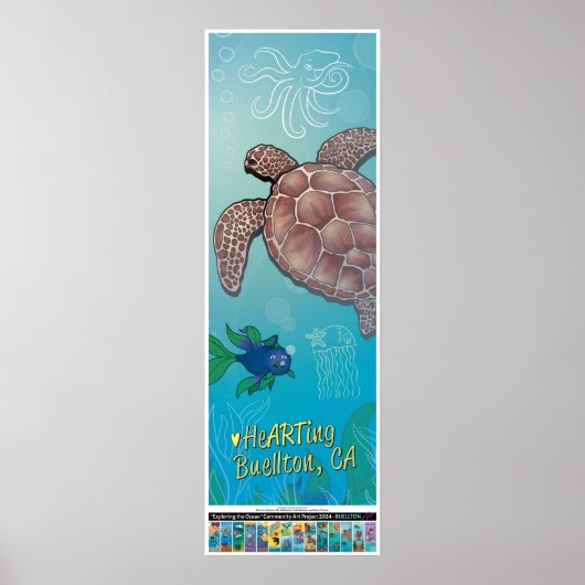 2024 Poster - Schildpad zwemmen - Buellton.Art (Voorkant)