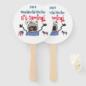 2024 Presidentiële verkiezingen, het komt eraan! Handwaaier (Voorkant en achterkant)