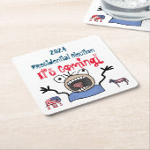 2024 Presidentiële verkiezingen, het komt eraan! Kartonnen Onderzetters (Schuin)