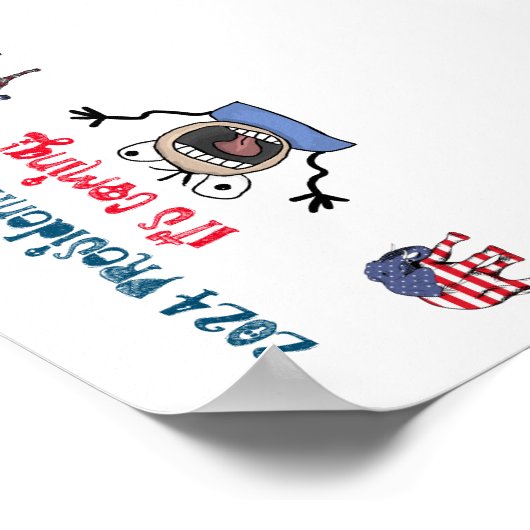 2024 Presidentiële verkiezingen, het komt eraan! Poster (Hoek)