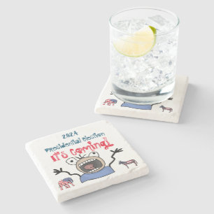 2024 Presidentiële verkiezingen, het komt eraan! Stenen Onderzetter