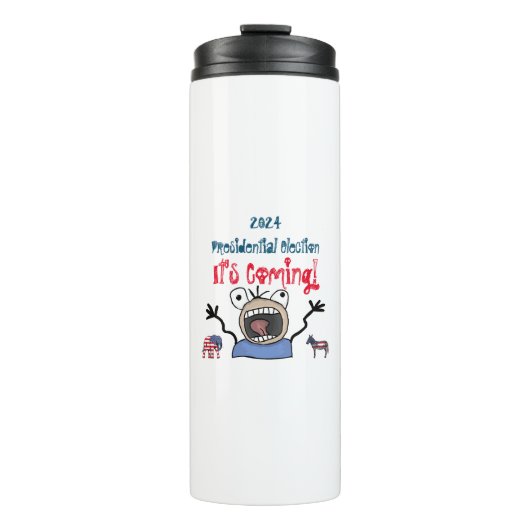 2024 Presidentiële verkiezingen, het komt eraan! Thermosbeker (Voorkant)