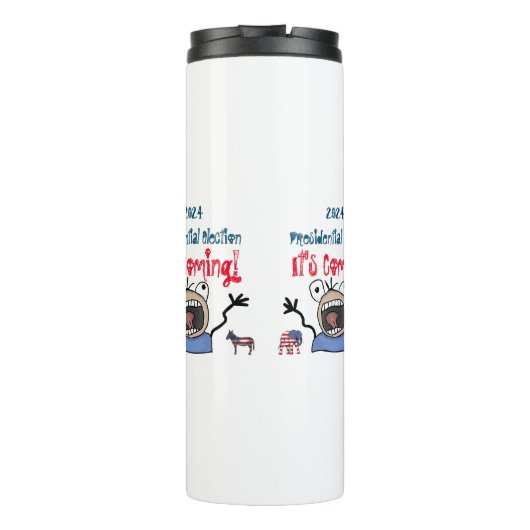 2024 Presidentiële verkiezingen, het komt eraan! Thermosbeker (Achterkant)