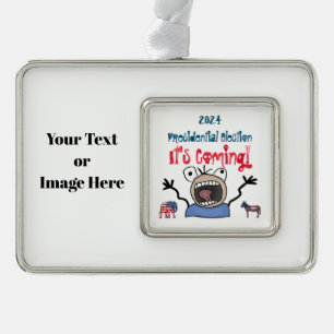 2024 Presidentiële verkiezingen, het komt eraan! Verzilverd Omlijst Ornament