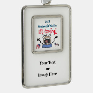 2024 Presidentiële verkiezingen, het komt eraan! Verzilverd Omlijst Ornament