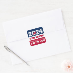 2024 Presidentiële verkiezingen RED WAVE Vierkante Sticker