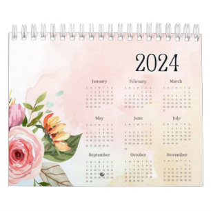 2024 printer mooie kalander 12 maanden kalender