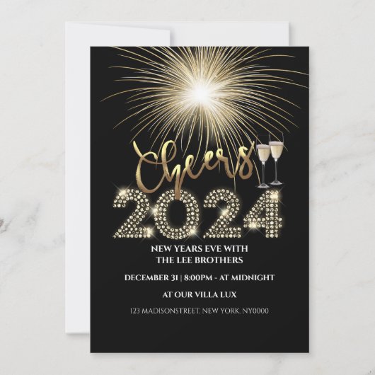 2024 Proost NYE Party Uitnodiging (Voorkant)