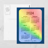 2024 Rainbow Blue 6-maandelijkse agenda van Janz Briefkaart (Voorkant / Achterkant)