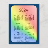 2024 Rainbow Blue 6-maandelijkse agenda van Janz Briefkaart (Voorkant)