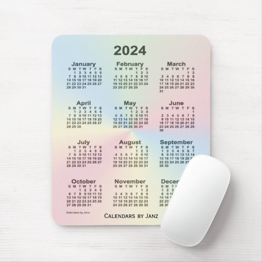 2024 Rainbow Cloud Calendar van Janz Muismat (Met muis)