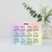 2024 Rainbow Cloud Mini Calendar van Janz Briefkaart (Staand voorkant)