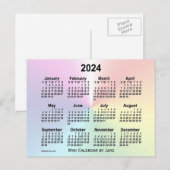 2024 Rainbow Cloud Mini Calendar van Janz Briefkaart (Voorkant / Achterkant)