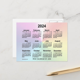 2024 Rainbow Cloud Mini Calendar van Janz Briefkaart