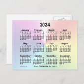 2024 Rainbow Cloud Mini-kalender van Janz Briefkaart (Voorkant / Achterkant)