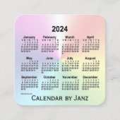 2024 Rainbow Shimmer Agenda van Janz Vierkante Visitekaartje (Voorkant)