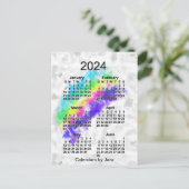 2024 Rainbows Einde 6 maanden Mini Calendar door J Briefkaart (Staand voorkant)