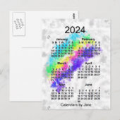 2024 Rainbows End 6 Maandelijkse Mini Kalender doo Briefkaart (Voorkant / Achterkant)