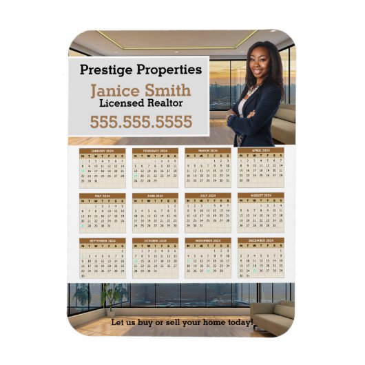 2024 Realtor Kalender Koelkast Magneet (Verticaal)