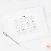 2024 Rechthoekige maandkalender Sticker (Envelop)