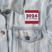 2024 Red Election Vierkante Button 5,1 Cm (In situ)