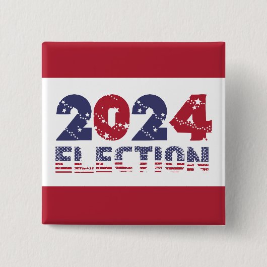 2024 Red Election Vierkante Button 5,1 Cm (Voorkant)