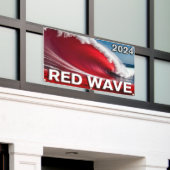 2024 RED WAVE - Opvallende tsunami oceaangolf Spandoek (Buitenkant Gebouw)