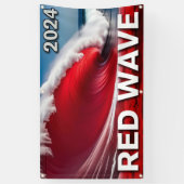 2024 RED WAVE - Opvallende tsunami oceaangolf Spandoek (Verticaal)