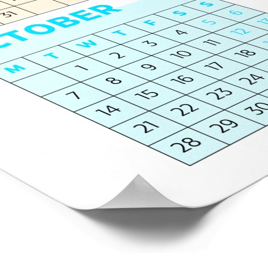 2024 Regenboog Kleurrijke Volle Jaar Maandelijkse  Poster (Hoek)