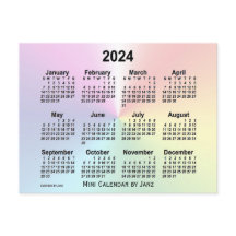 2024 Regenboogwolk Mini Kalender van Janz