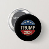 2024 Retro Campaign Button Re Verkozen President T (Voorkant /achterkant)