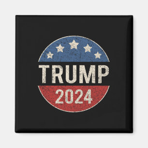 2024 Retro Campaign Button Re Verkozen President T Magneet