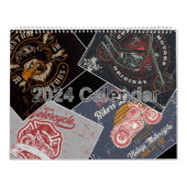 2024 Retro Grunge Motorfiets Kalender (Hoes)