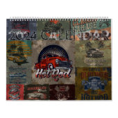 2024 Retro Grunge Stijl Hot Rod Kalender (Hoes)