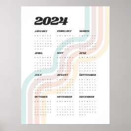 2024 Retro Wandkalender - 18 "x24" Poster