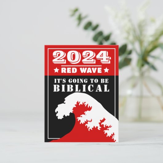 2024 RODE GOLF Het wordt BIJBELS Briefkaart (Staand voorkant)