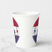2024 Rood en Blauw Laat Vrijheidsring Uncle Sam Papieren Bekers (Links)