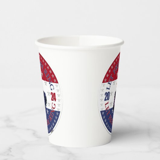 2024 Rood en Blauw Laat Vrijheidsring Uncle Sam Papieren Bekers (Links)