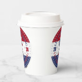 2024 Rood en Blauw Laat Vrijheidsring Vrijheidsbel Papieren Bekers (Links)