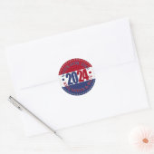 2024 Rood en Blauw Stem voor de Rood Wit en Blauw Ronde Sticker (Envelop)
