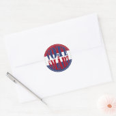 2024 Rood en Blauw STEMMEN SMART 1 Ronde Sticker (Envelop)