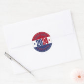 2024 Rood en blauw Uw stem telt Ronde Sticker (Envelop)
