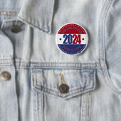 2024 Rood en Blauw Wij Het Volk Ronde Button 5,7 Cm (In situ)