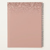 2024 Roos gouden Blush roze glitter monogram Planner (Achterkant)