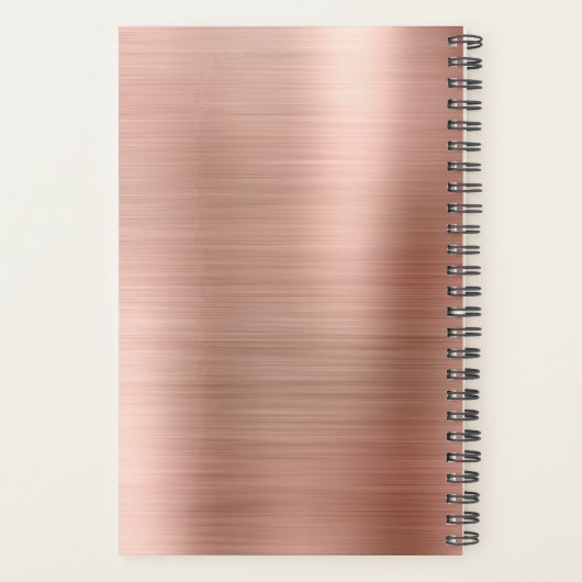 2024 Roos Gouden Blush Roze Sparkle Monogram Planner (Achterkant)